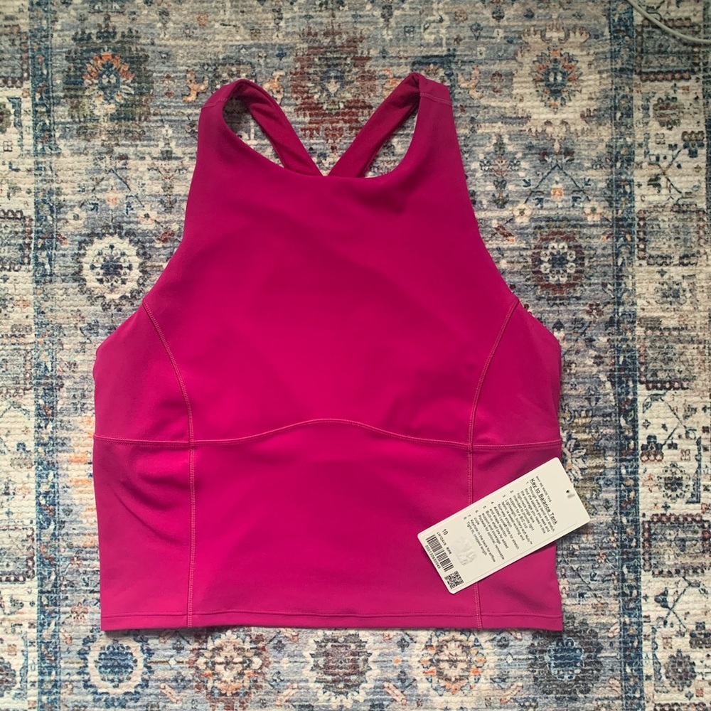 Lululemon Key To Balance Tank Sports Bra hot pink size 10